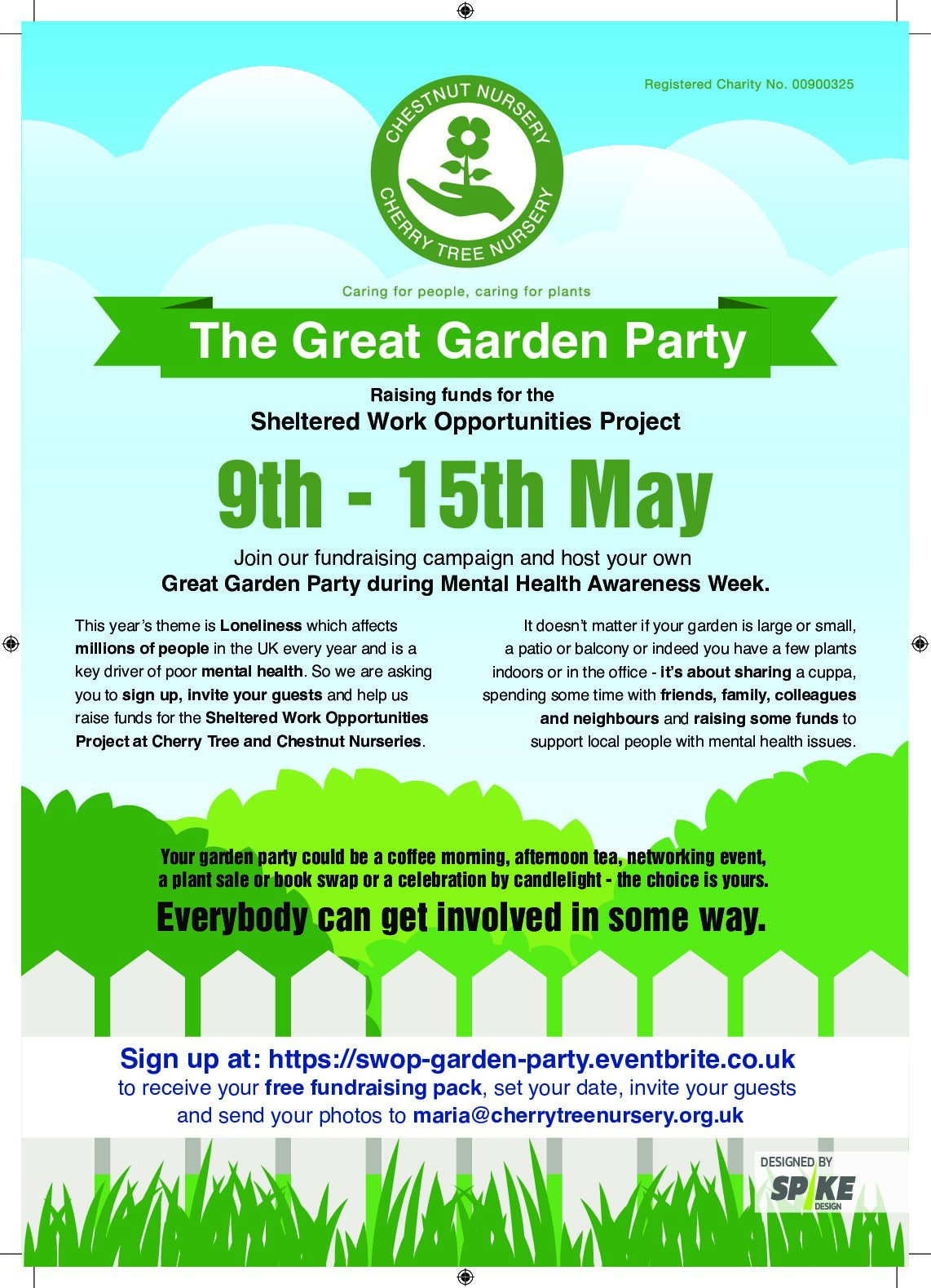 Join our fundraising campaign and host your own Great Garden Party during Mental Health Awareness Week.